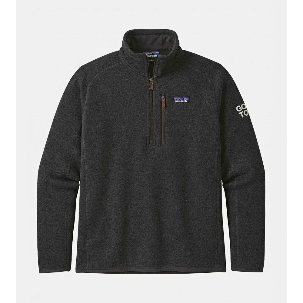 Patagonia Better Sweater 1/4 Zip Fleece Sweatshirt Mens L Black SEC Logo